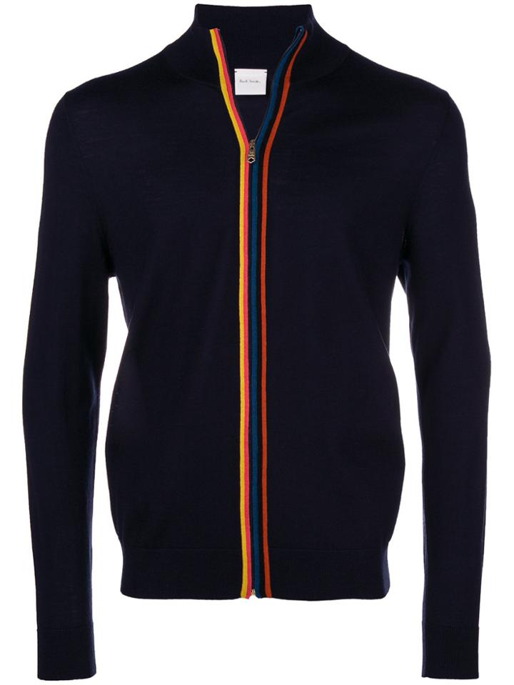 Paul Smith Stripe Detail Cardigan - Blue