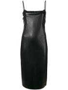 Theory Faux Leather Slip Dress - Black