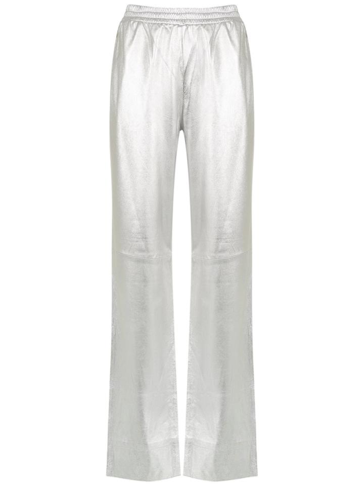 Nk Leather Palazzo Pants - Grey