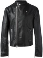 Diesel Black Gold Zip Up Biker Jacket, Men's, Size: 52, Leather/rayon