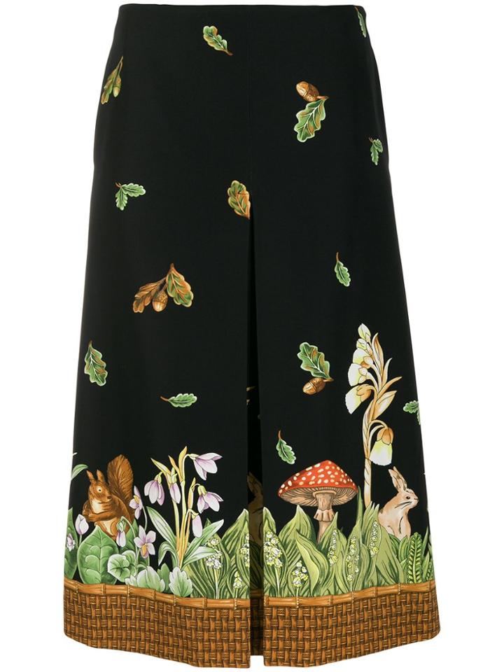 Vivetta Printed Hem Skirt - Black