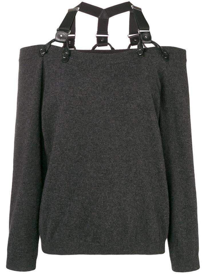 Moschino Off The Shoulder Jumper - Grey