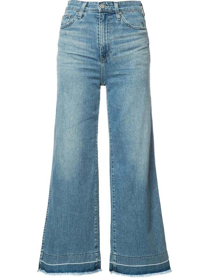 Ag Jeans Flared Cropped Jeans, Women's, Size: 26, Blue, Cotton/polyurethane