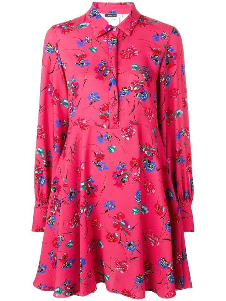 Sport Max Code Short Floral Print Shirt Dress - Pink