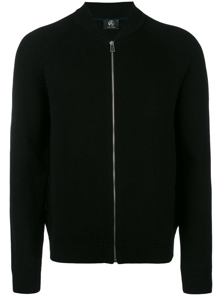 Ps By Paul Smith Zipped Bomber Jacket, Men's, Size: Medium, Black, Merino