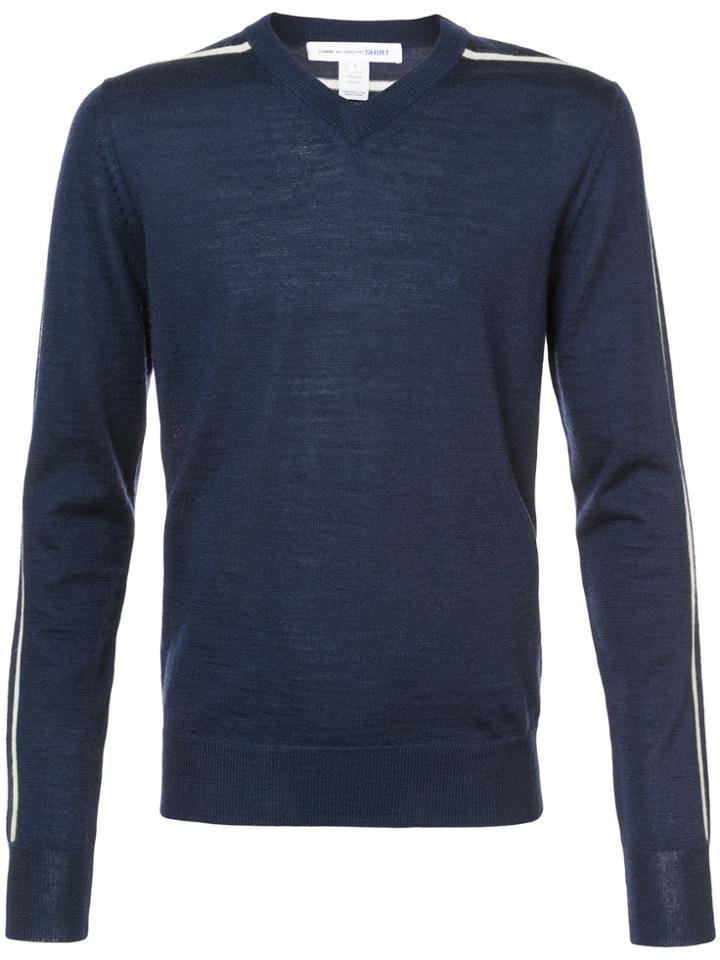 Comme Des Garçons Shirt V-neck Jumper - Blue