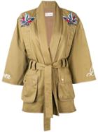 Red Valentino Embroidered Belted Jacket - Green