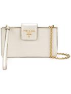 Prada Flat Wallet On Chain - Metallic