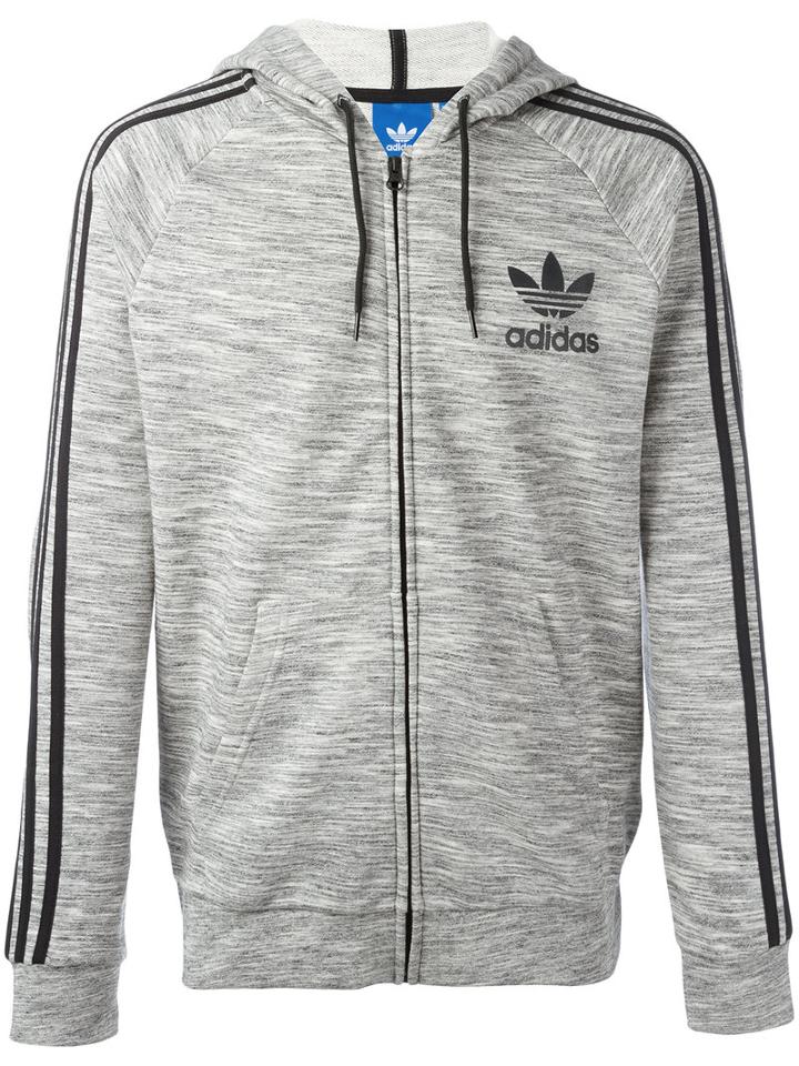 Adidas Originals Striped Sleeves Hoodie, Men's, Size: Xl, Grey, Polyester/cotton