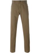 Dolce & Gabbana Slim Fit Jeans, Men's, Size: 50, Brown, Cotton/spandex/elastane/calf Leather
