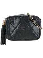 Chanel Pre-owned Cc Stitch Fringe Chain Bag - Black