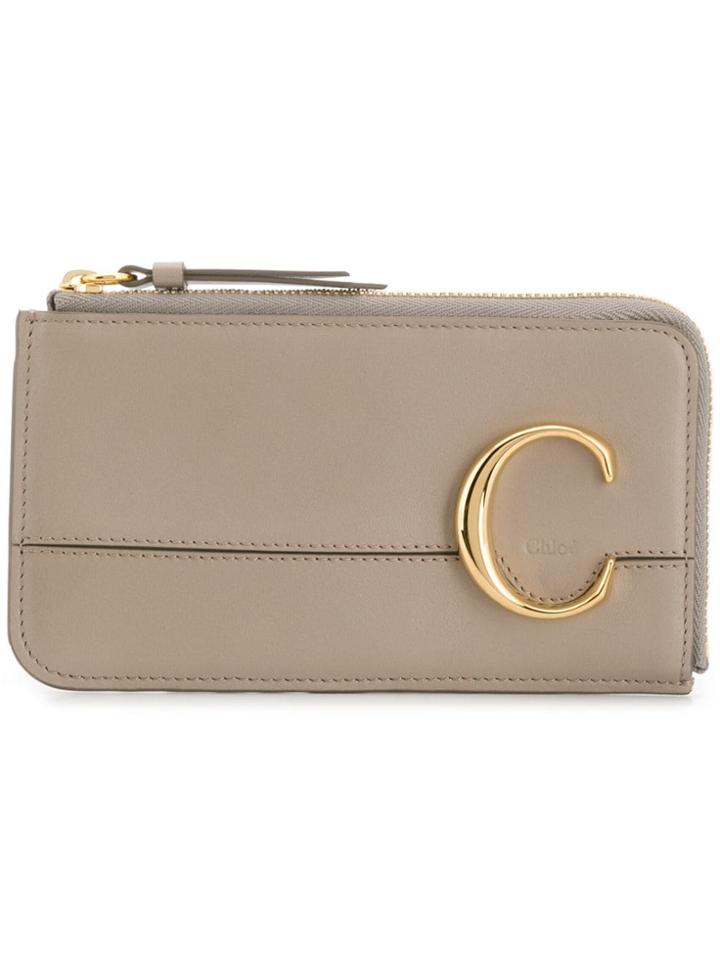 Chloé C Card Case - Grey