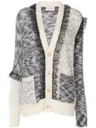Christopher Kane Asymmetric Lace Detail Cardigan - Grey