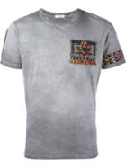 Valentino Beaded American Detail T-shirt, Men's, Size: Small, Grey, Cotton