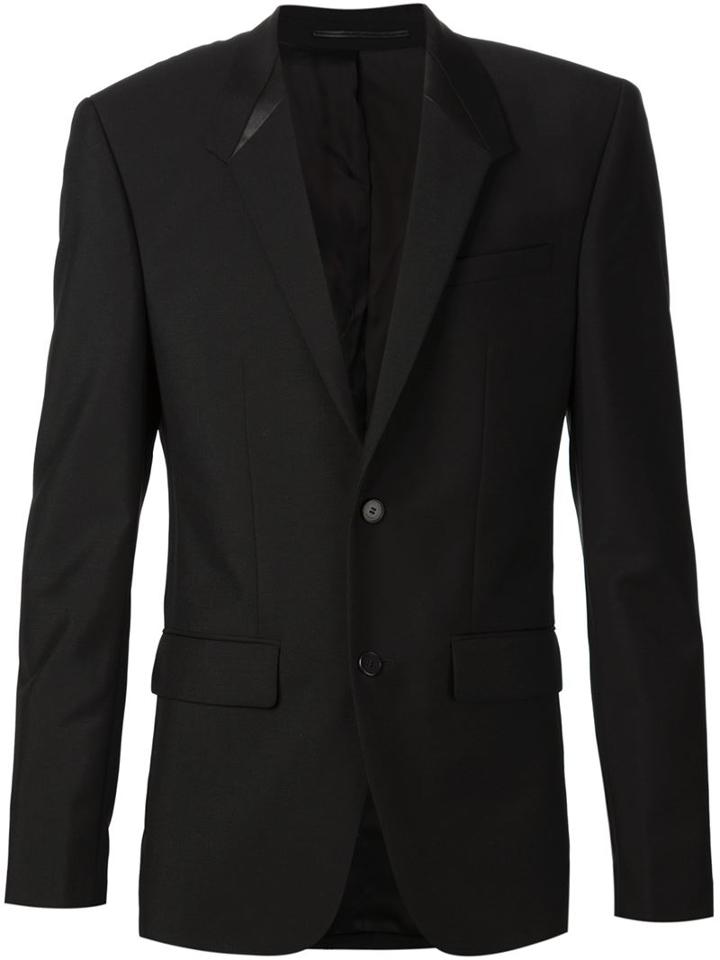 Givenchy Structured Blazer, Men's, Size: 50, Black, Lamb Skin/cupro/mohair/wool