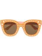Gucci Eyewear Star Studded Frame Sunglasses - Orange