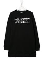 Neil Barrett Kids Teen Mirrored Logo Print Sweatshirt - Black