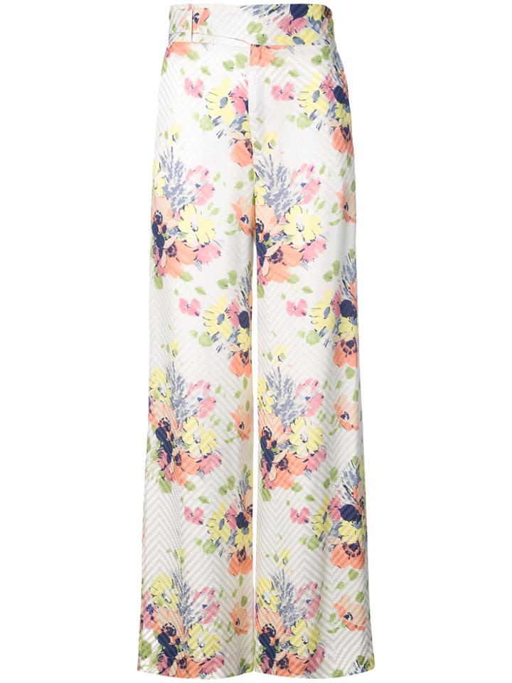 Jill Stuart Kelsey Floral Trousers - White