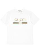 Gucci Gucci Logo Cotton T-shirt - White