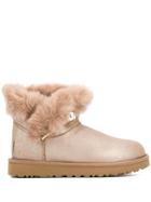 Ugg Australia Faux Fur Flat Ankle Boots - Brown