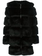 Givenchy Round Neck Faux-fur Coat, Women's, Size: 38, Black, Modacrylic/acrylic/polyester/viscose