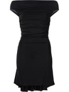 Plein Sud Back Lace Detail Dress, Women's, Size: 40, Black, Acetate/polyamide/spandex/elastane