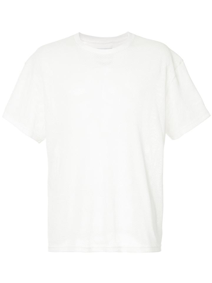 Yoshiokubo Mesh Slogan T-shirt - White