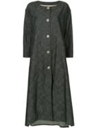 Anrealage Flared Embroidered Coat - Blue
