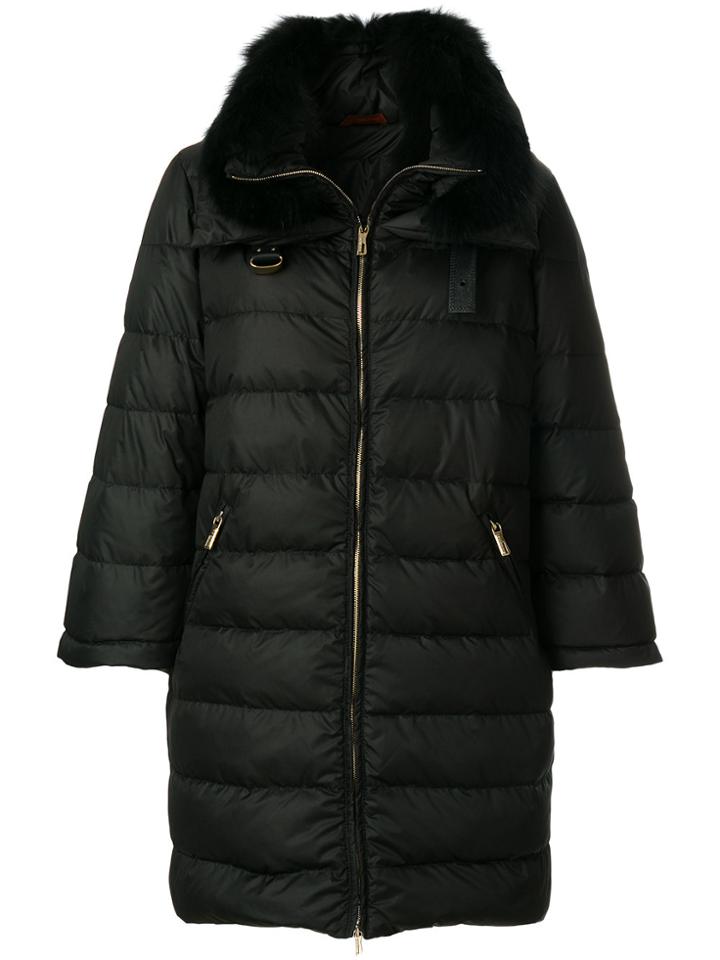 Baldinini Fur Trim Puffer Jacket - Black