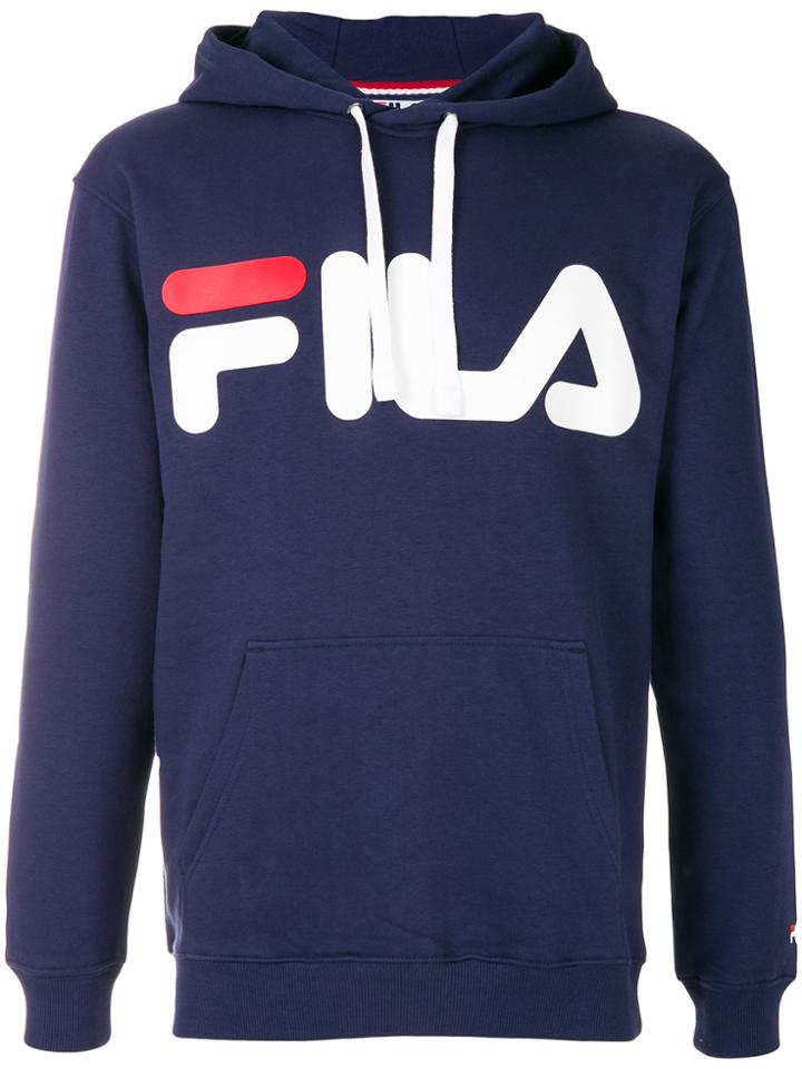 Fila Logo Print Hoodie - Blue