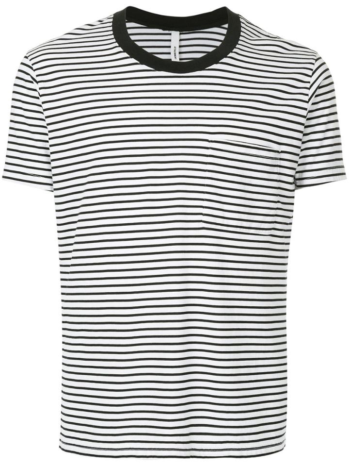 Attachment Striped Fitted T-shirt - White