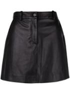 Nili Lotan Leather Mini Skirt - Black