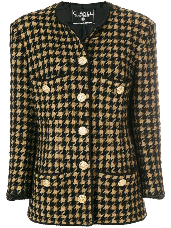 Chanel Vintage Houndstooth Jacket - Black