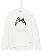Lanvin Petite - Teen Pearl Necklace Sweatshirt - Kids - Cotton/spandex/elastane - 14 Yrs, White