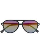 Fendi Eyewear Gradient Aviator Sunglasses - Black