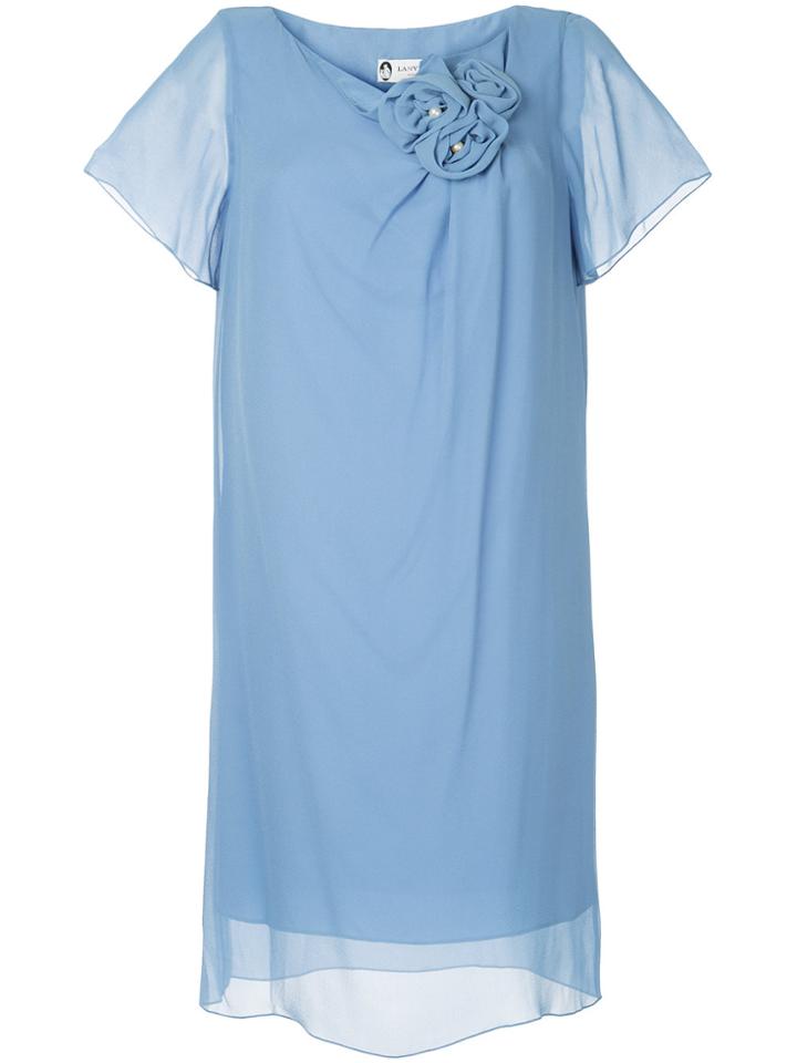 Lanvin Floral Appliqué Dress - Blue