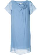 Lanvin Floral Appliqué Dress - Blue