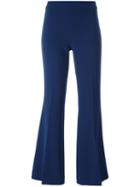 Boutique Moschino Flared Trousers, Women's, Size: 38, Blue, Polyester/triacetate
