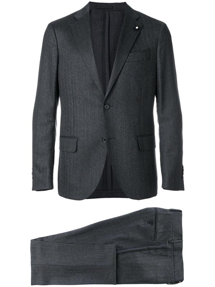 Lardini Pinstripe Formal Suit - Grey