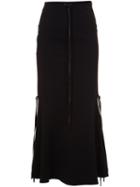 Osklen Scarf Long Skirt, Women's, Size: 38, Black, Spandex/elastane/viscose
