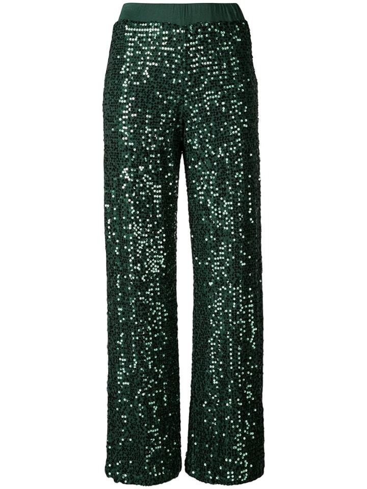 P.a.r.o.s.h. Flared Sequin Trousers - Green