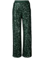 P.a.r.o.s.h. Flared Sequin Trousers - Green