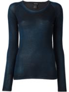 Avant Toi Fine Knit Sweater, Women's, Size: Medium, Blue, Silk/cashmere