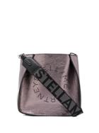 Stella Mccartney Small Stella Perforated-logo Shoulder Bag - Silver