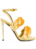 Marco De Vincenzo Yellow Braided Ankle Strap Sandals - Yellow & Orange