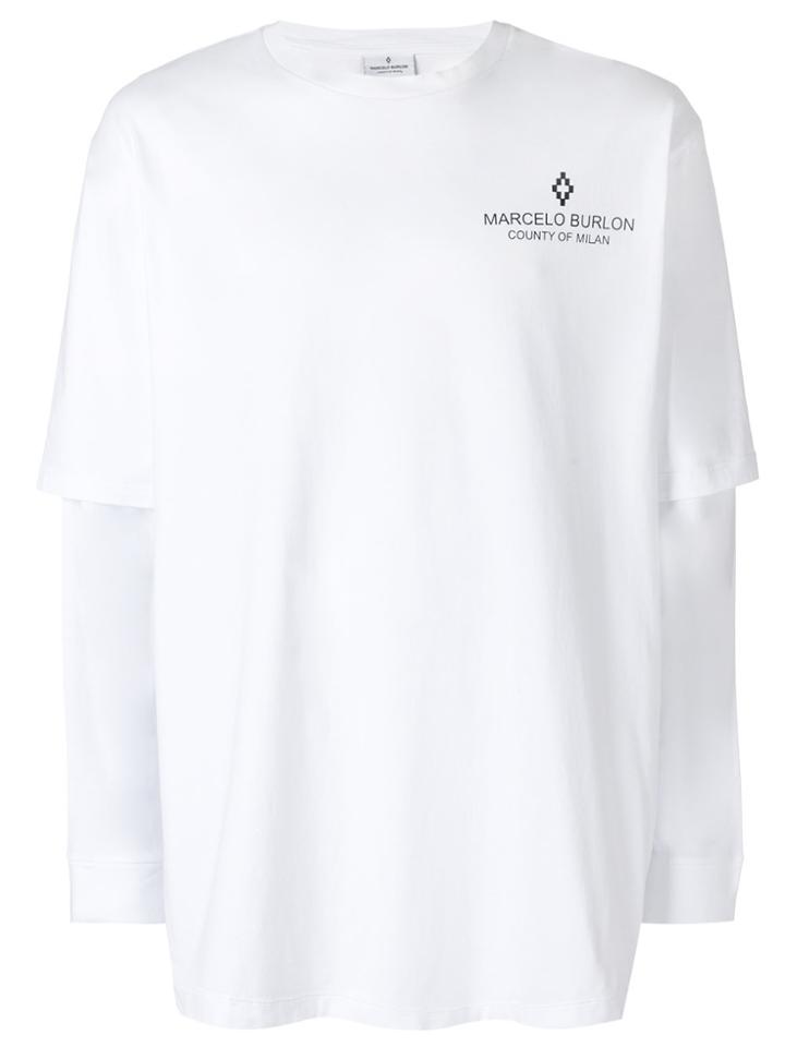 Marcelo Burlon County Of Milan Logo Print Layered Shirt - White