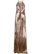 Galvan Flared Sequin Gown - Gold