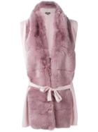 N.peal Furry Detail Cardi-coat, Women's, Size: Xs, Pink/purple, Rabbit Fur/cashmere