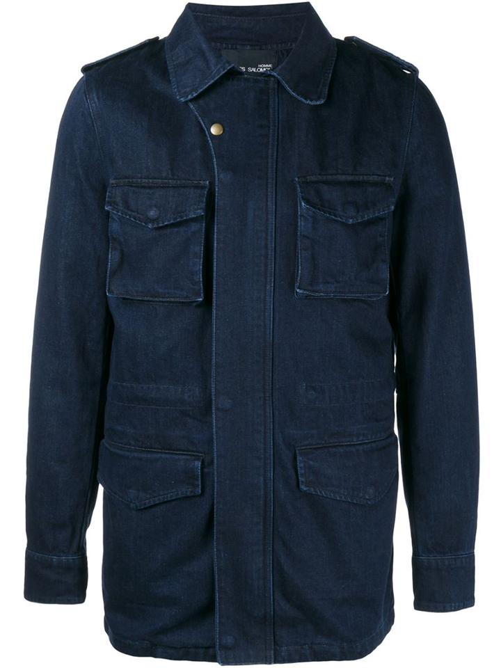 Yves Salomon Rabbit Fur Lined Denim Jacket