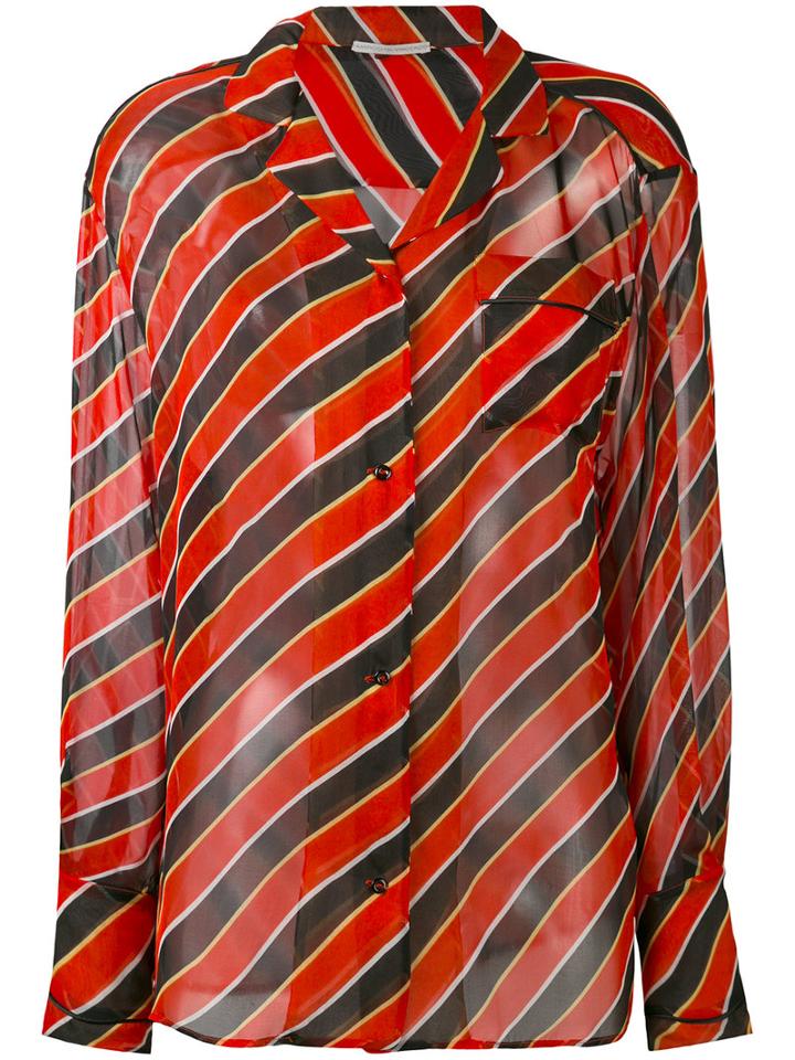 Marco De Vincenzo - Striped Shirt - Women - Silk/acetate - 42, Red, Silk/acetate